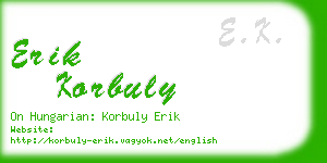 erik korbuly business card